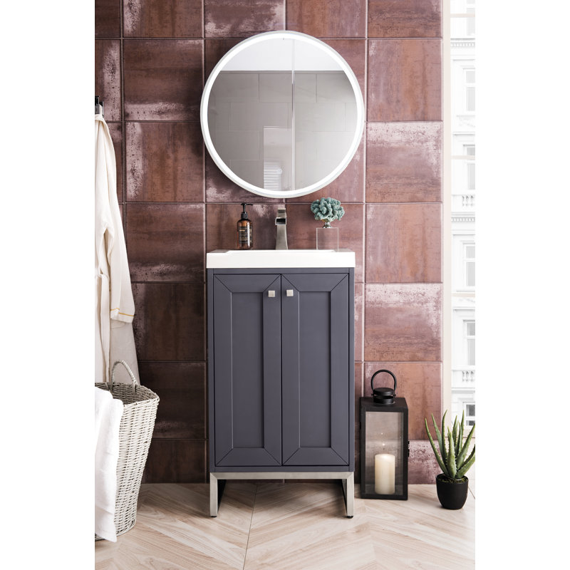 Chianti 20'' W Single Vanity, Brushed Nickel, Walnut Whisper