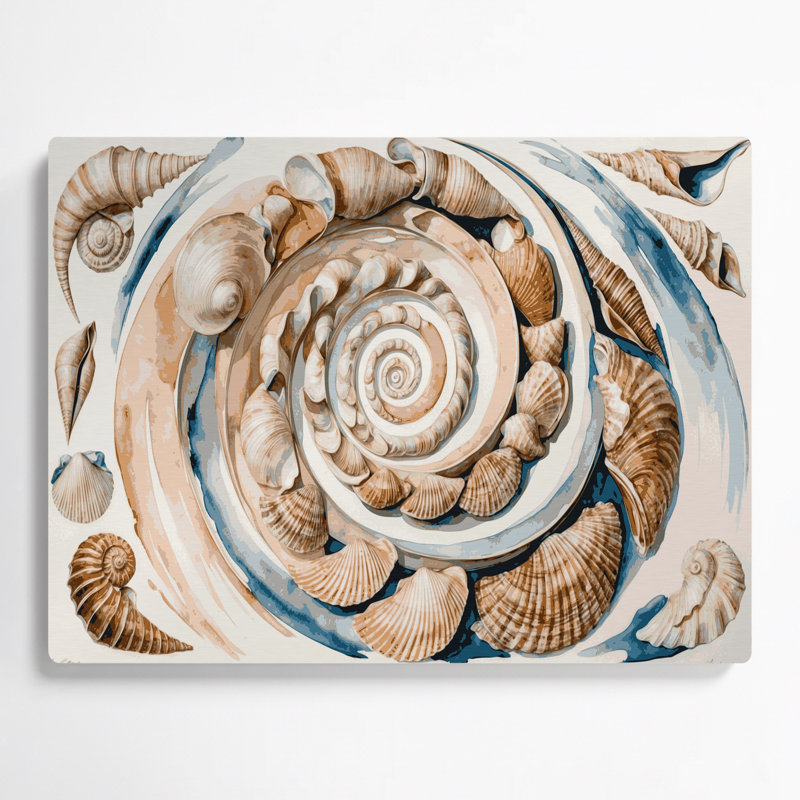 «Coastal Shell Color Study», art mural en métal beige, H 11 po x l 14 po