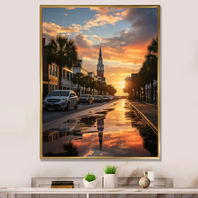 Asheboro Charleston City pendant la reproduction sur toile encadrée