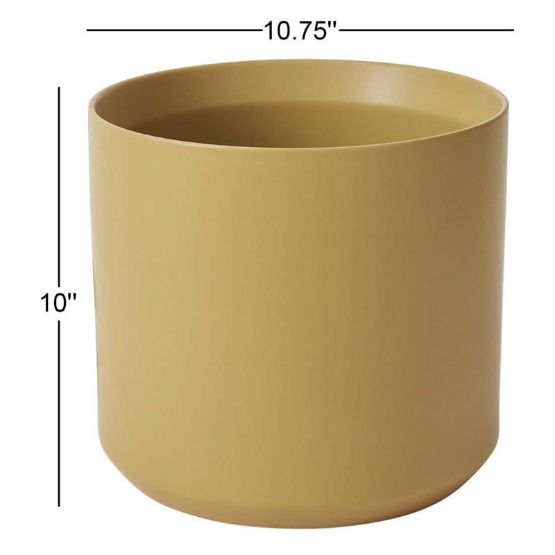 Parsons Handmade Ceramic Pot Planter, 10" H x 10.75" W x 10.75" D, Yellow