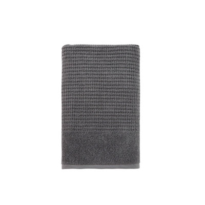 Dark Gray Turkish Cotton 27" X 54" Checkered Bath Towel