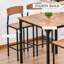 Ensemble de table de bar à hauteur de comptoir pour 4 personnes, table de cuisine carrée et chaises avec repose-pieds, mobilier de salle à manger de style industriel