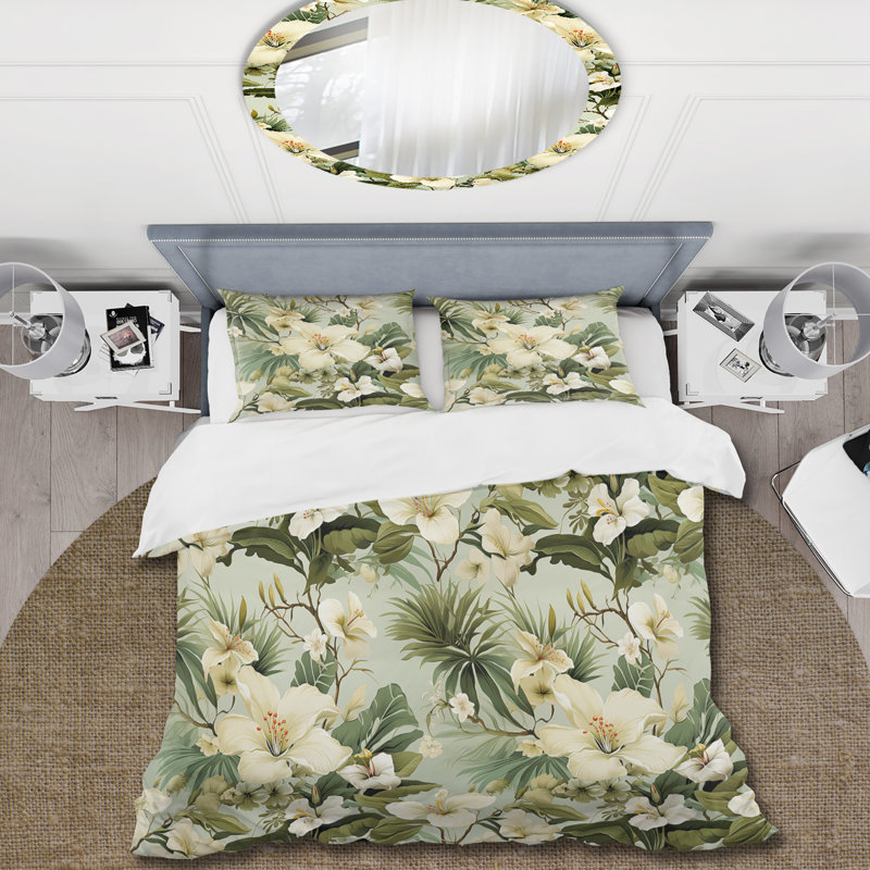 Ensemble de housse de couette Daviere Haleyann, Housse de couette pour grand lit et 2 taies décor