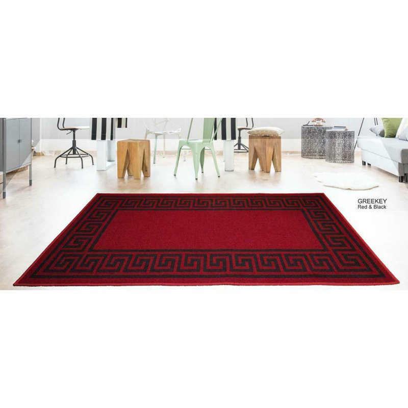 Anais Kitchen Mat, Rectangle 40 x 60cm, Red/Black