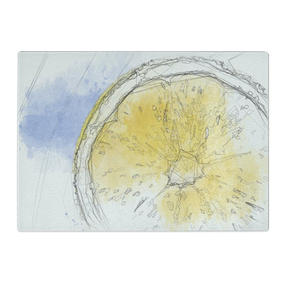 Tempered Glass Lemon Slice Chopping Board