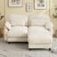 Canapé d'angle en chenille avec pouf amovible-669412281