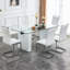 Grande table rectangulaire moderne avec plateau à motif et grands pieds en panneau de fibres à densité moyenne, cuisine, salle à manger et salon appropriés
