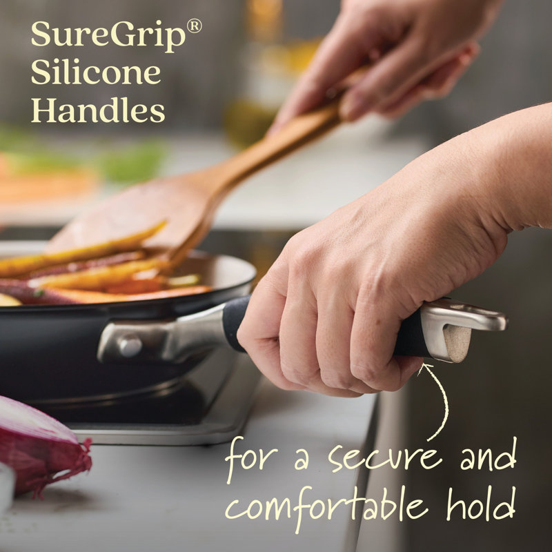 Anolon Advanced Ceramic Nonstick Frying Pan Set, 2 Piece, Black