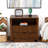 Modern Walnut Nightstand 2-Drawer Bed Side Table Solid Wood Dark Brown