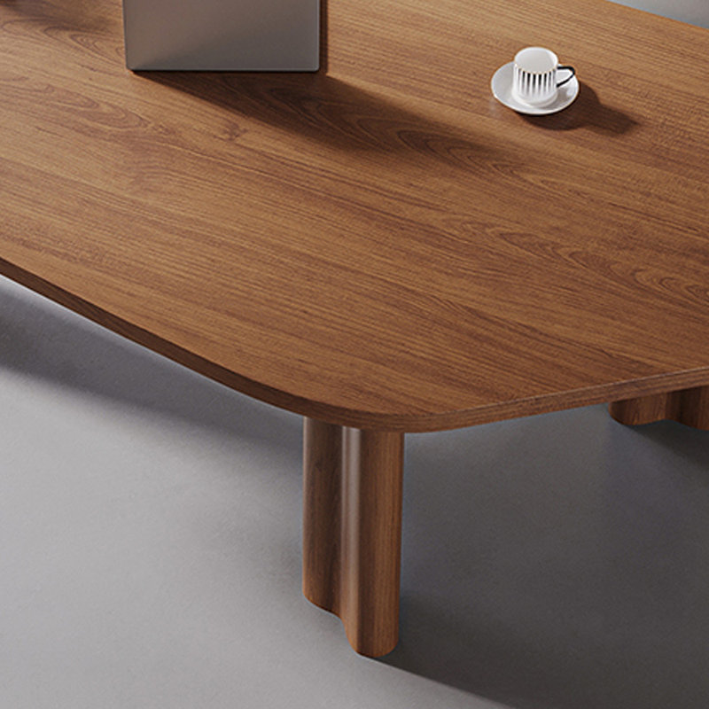 Bureau moderne moderne durable en bois de frêne brun irrégulier, H 28,74 po x l 55,11 po x P 27,55 po