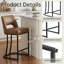 Tabouret de bar moderne en similicuir avec structure en métal, tabourets de bar modernes à hauteur de comptoir avec dossier découpé, ensemble de 2-720821086
