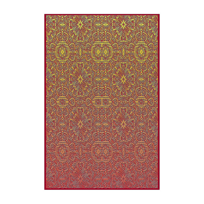 Tapis orange / vert mer, Rectangle 7 pi x 9 pi