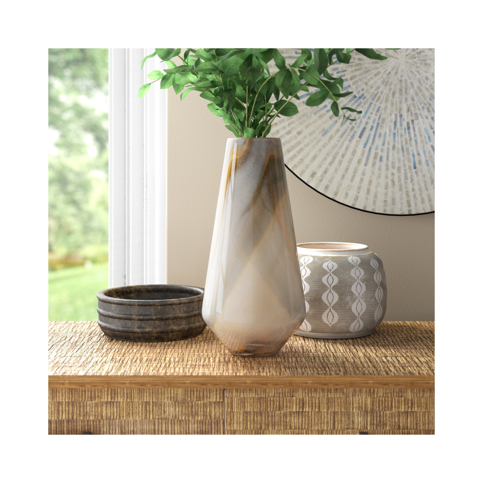 Roxana 14'' Handmade Glass Table Vase
