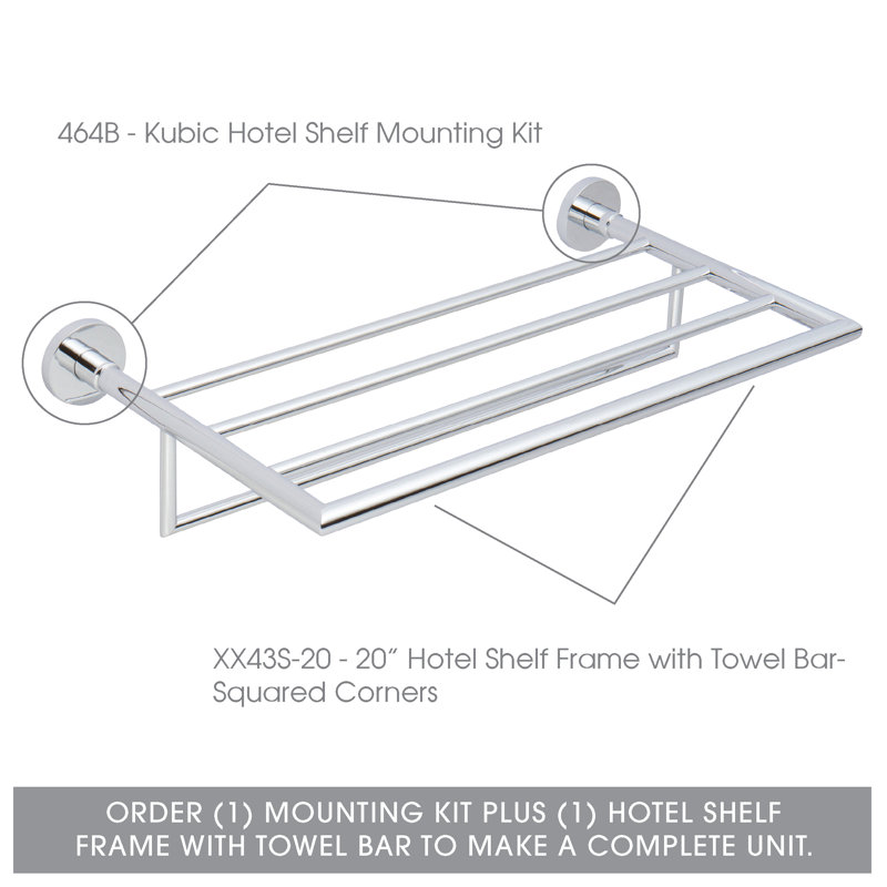 20" Hotel Shelf Frame with Towel Bar