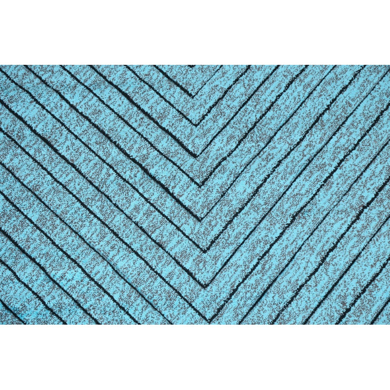 Tapis oriental transitionnel bleu turquoise 5X8, Rectangle 6 pi 7 po x 9 pi 6 po