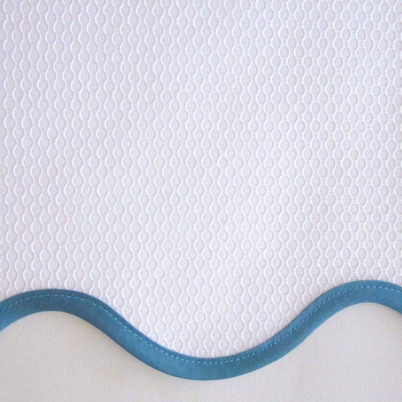 Honeycomb 100% Cotton Coverlet, White/Teal, California King Coverlet / Bedspread