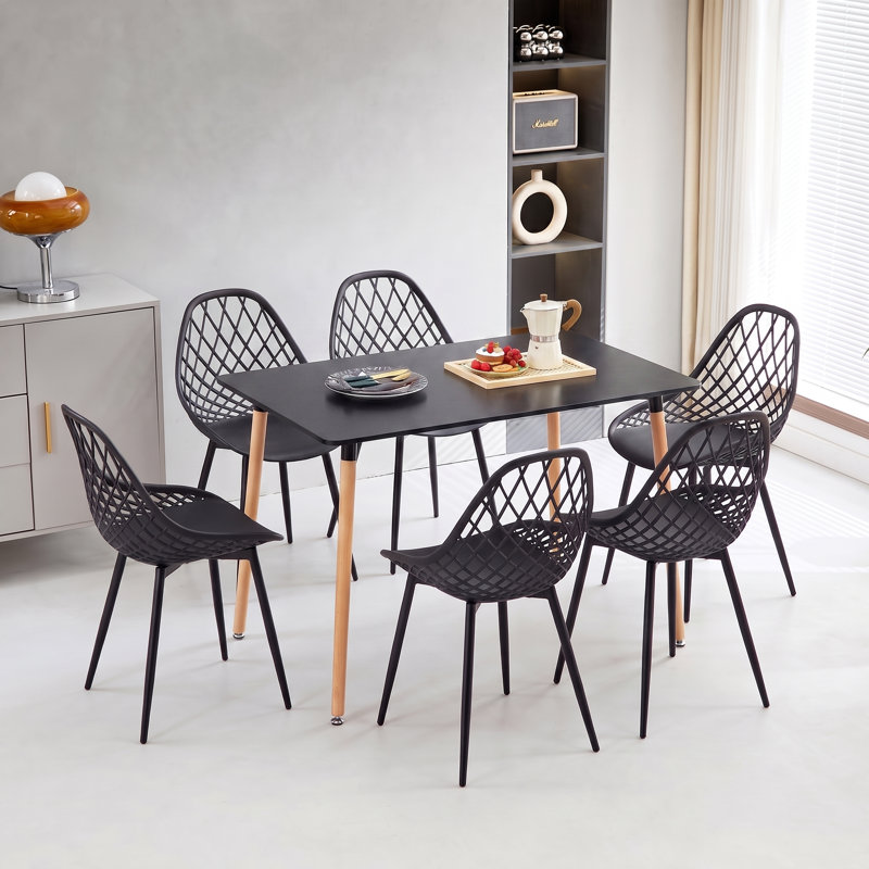 Dorrington 6 - Person Dining Set, Black