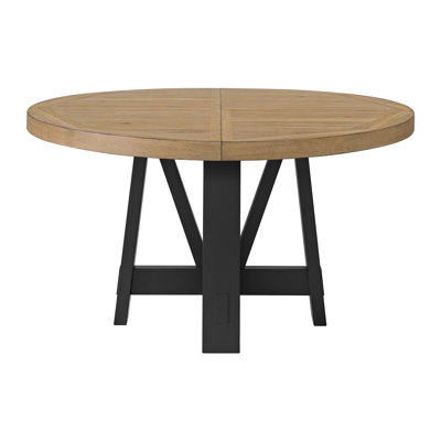 Natural Round Table With Leaf
