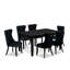 Ensemble de salle à manger 7 pièces comprenant une table de salle à manger rectangulaire et 6 chaises Parson rembourrées en polyester-130188976-130188975-130188972