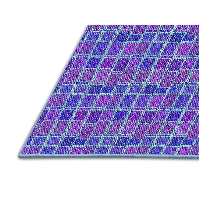 Tapis mauve / bleu Diezel, Rectangle 6 pi x 9 pi