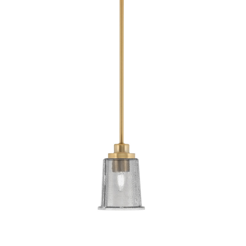 Pendentif Alirra Mini, laiton New Age, verre ambré à bulles de 13,3 cm, Ambre / laiton