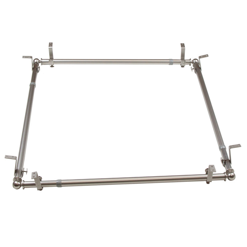 Tringle à rideaux simple ajustable 0,81 po Renaud, Nickel satiné, H 2,5 po x l 48 po x P 2 po