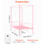 Cadre de lit à baldaquin simple en acier rose, tête de lit, conception à quatre colonnes, 12,4 po pour rangement, lattes, lit en métal facile à assembler, affiches, espace de rangement, structure renforcée, joints antibruit, installation rapide