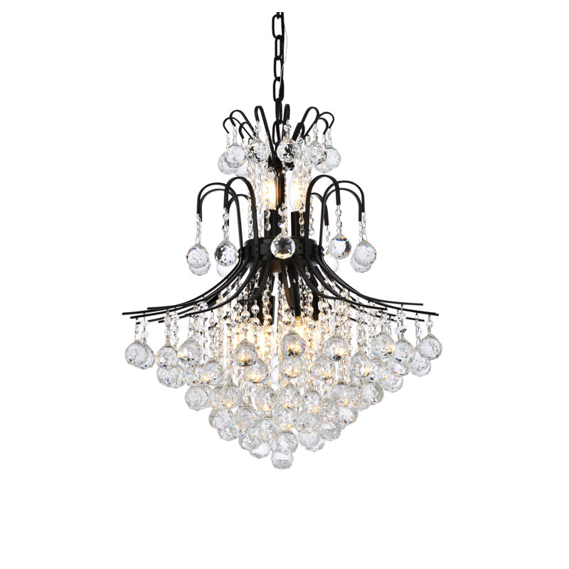 Stoller - Light Statement Tiered Chandelier with Crystal Accents, Royal Cut, Black, 11