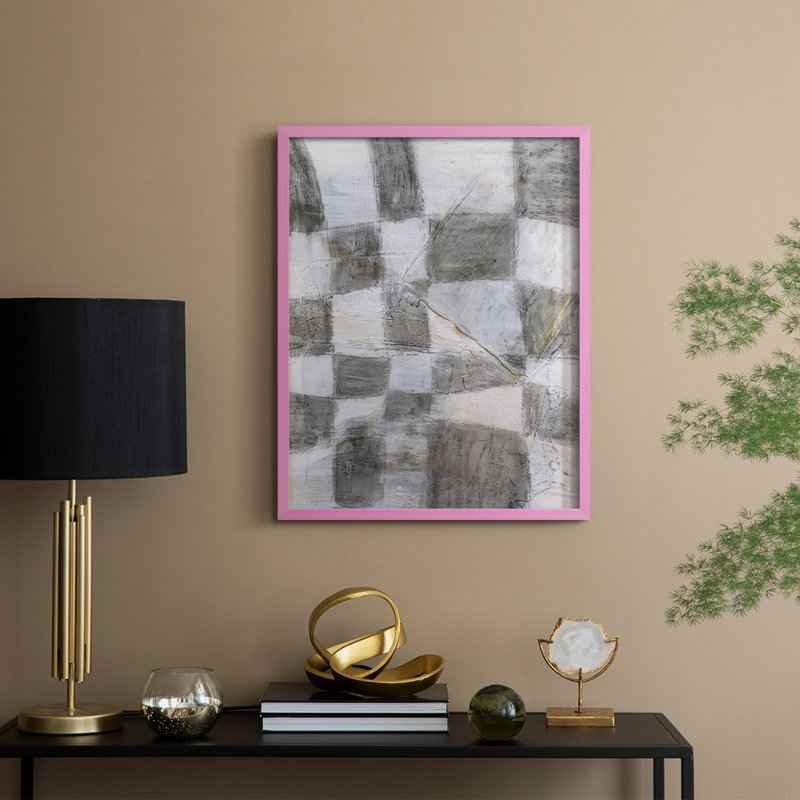 «Rustic Textile II», reproduction encadrée - bois massif, H 11 po x l 9 po, Rose