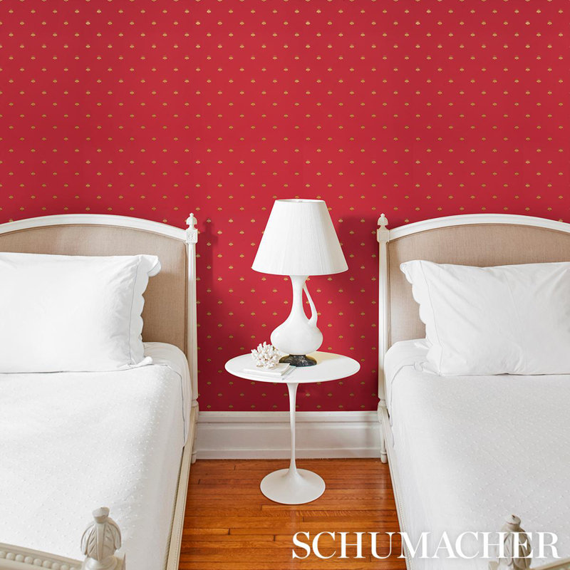 Hubert's Bees Wallpaper, Rouge/Gold