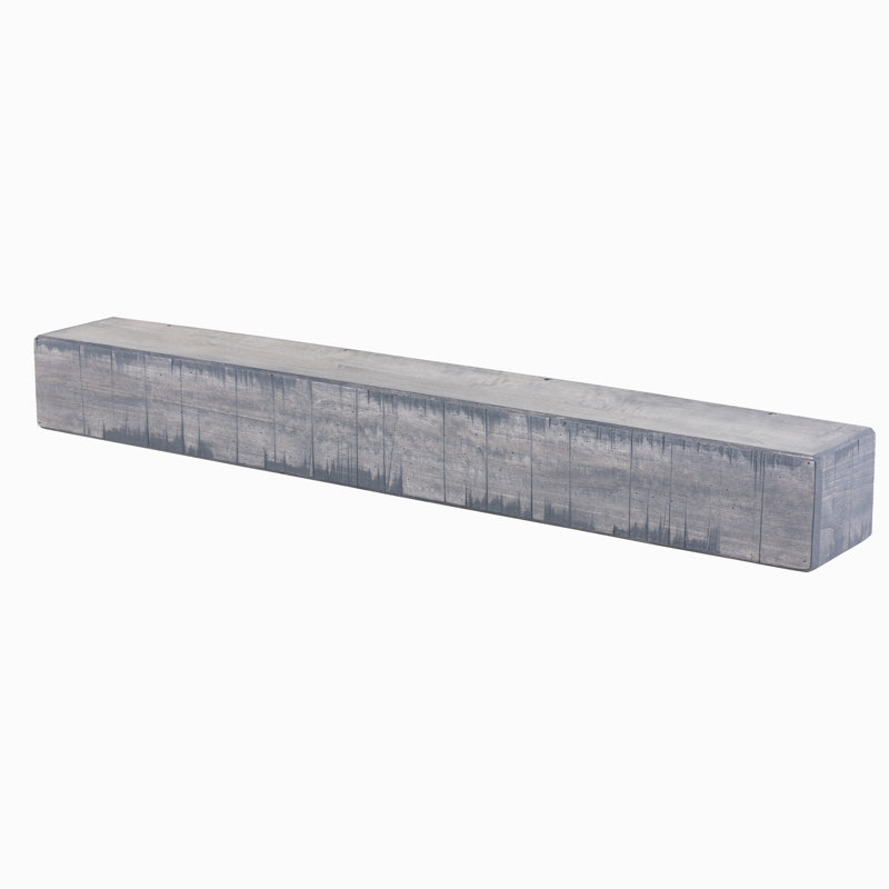 Tablette de manteau de foyer rustique, 60", Gris cendré, 9"