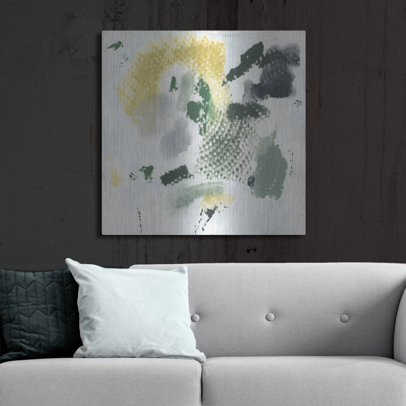 Art mural luxueux en métal «Verdant Monorph 2» par June Erica Vess, 36 po x 36 po, H 36 po x l 36 po