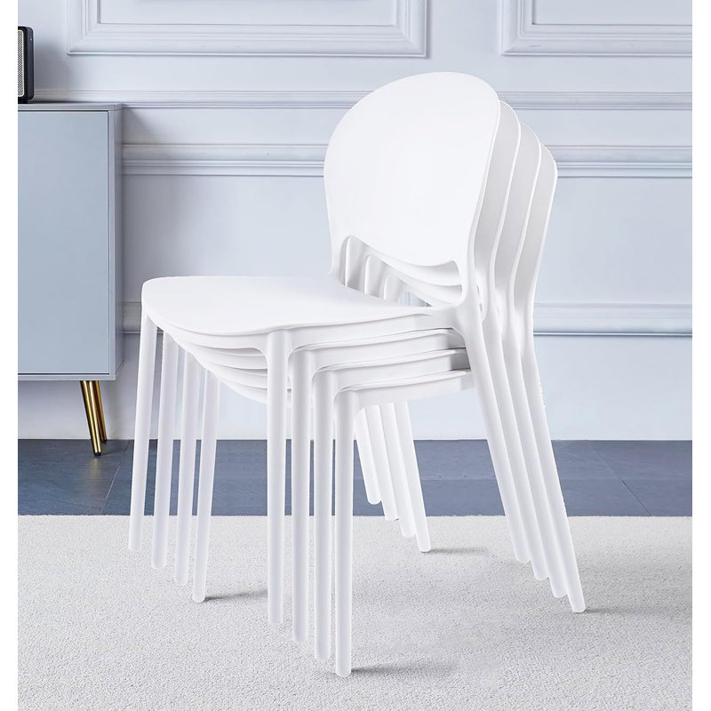 Angeleen 43cm H Stacking Side Chair in White