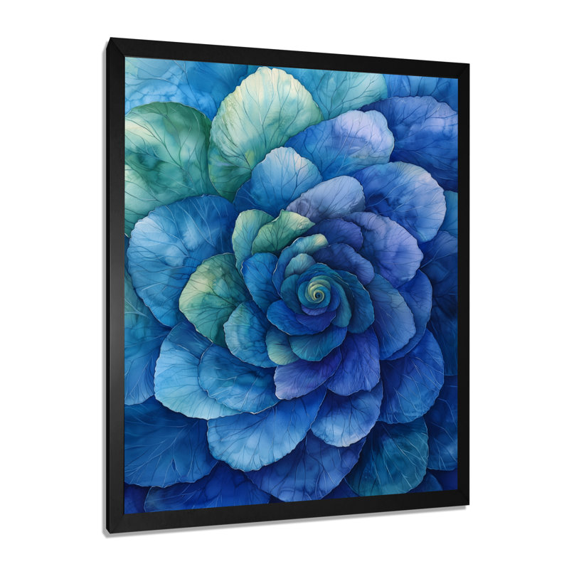 Beverly - Floral Canvas Art Print, Reproduction encadrée d'une seule photo, 44" H x 34" W, Black