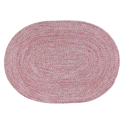 Tapis rouge / blanc en coton tressé à la main Etherton