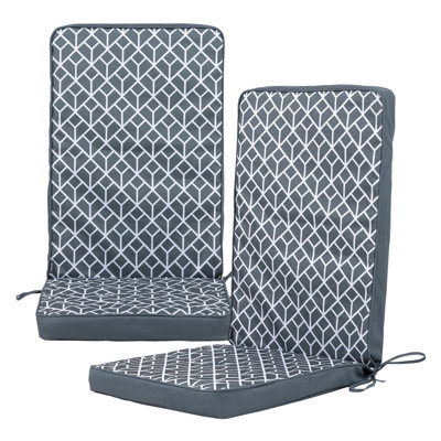 Bean Bag Bazaar Geometric Print Outdoor High Back Seat Pad