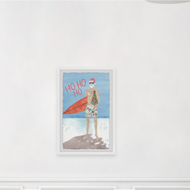 Surfboard And A Tree - Single Picture Frame Painting, 45cm H x 38cm W x 3.81cm D
