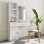 Bureau à cheveux moderne avec rangement multicouche et grand espace pour les cosmétiques et les articles de toilette-1014341745