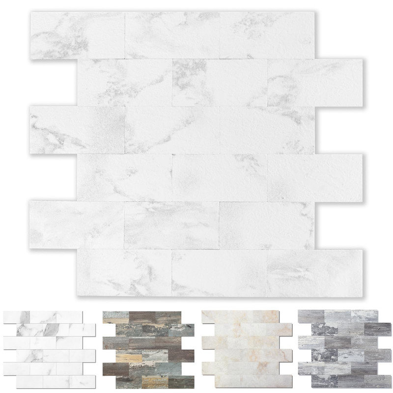 Carrelage mural auto-adhésif 12 po x 12 po Standard Products, Kara White