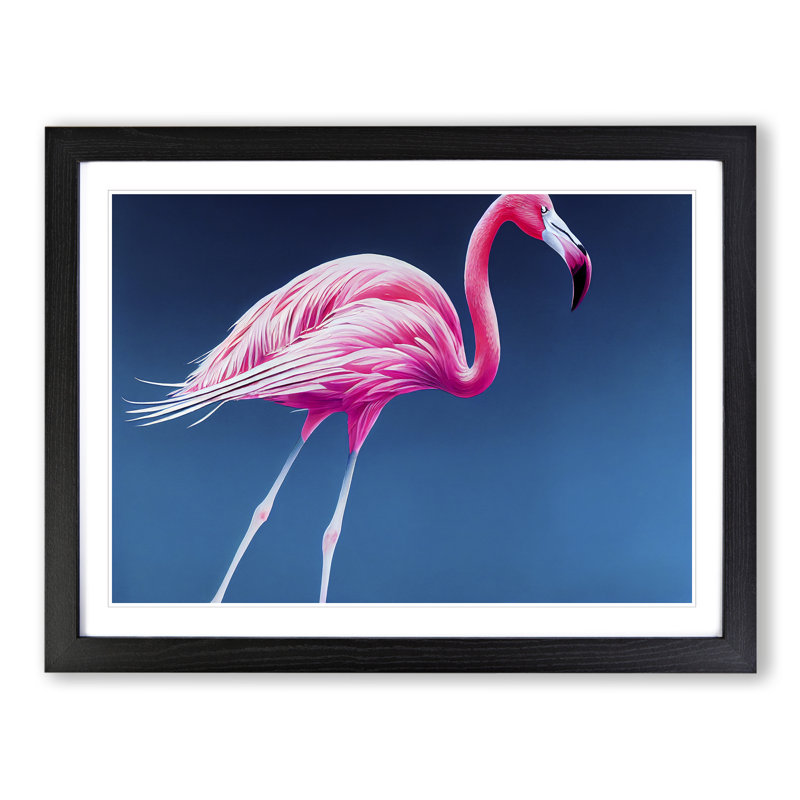 Unforgettable Flamingo - Framed Print, Black, 34cm H x 46cm W x 2cm D