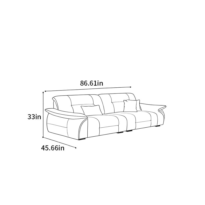 Pavone, 33" H x 86.61" W x 45.66" D