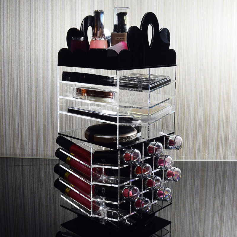 Organisateur de cosmétiques biseauté, Noir