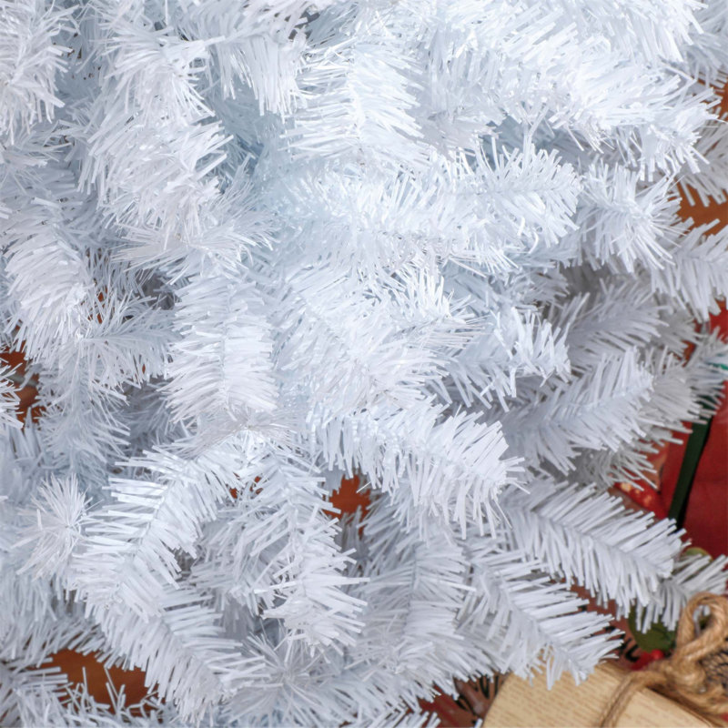 Arbre de Noël artificiel mince non éclairé de 7 pi avec branches réalistes, parfait pour les espaces compacts et facile à assembler