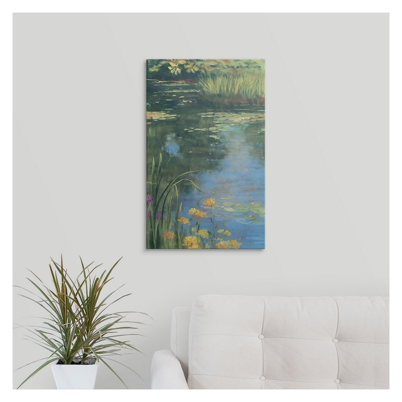 «Garden Pond II» par Carol Rowan, H 48 po x l 32 po x P 1,25 po, Toile