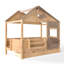 Lits jumeaux de style ferme avec rangement, structure de cabane en bois MDF et pin pour enfants-846074714
