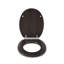 Croydex Montoro Flexi-Fix Soft Close Wooden Toilet Seat - Quick Release Button for Easy Cleaning and Adjustable Hinges with Top and Bottom Fixings, Antibacterial Heavy Duty Toilet Seat (Walnut Effect)