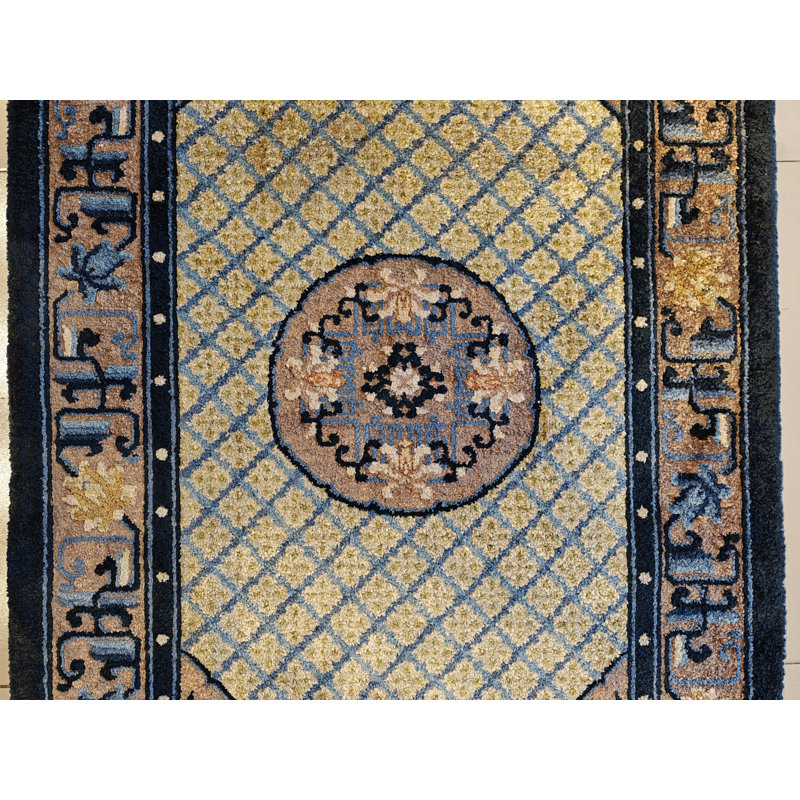 Hand Knotted Silk Geometric Area Rug