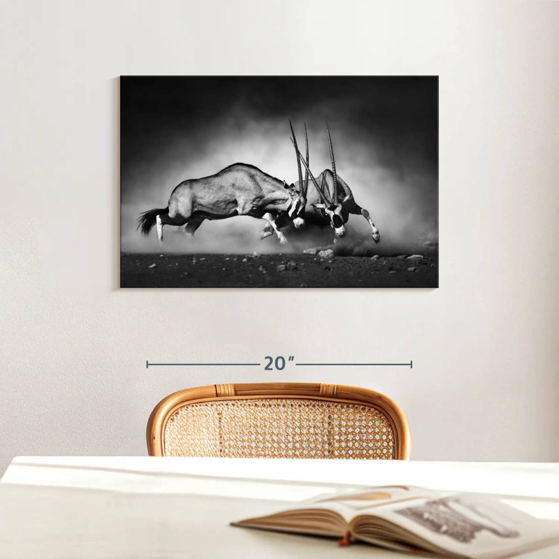Brampt Fighting Oryx, 16" H x 24" W