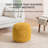 Sfera 17" Mustard Upholstered Pouf Ottoman-755483266