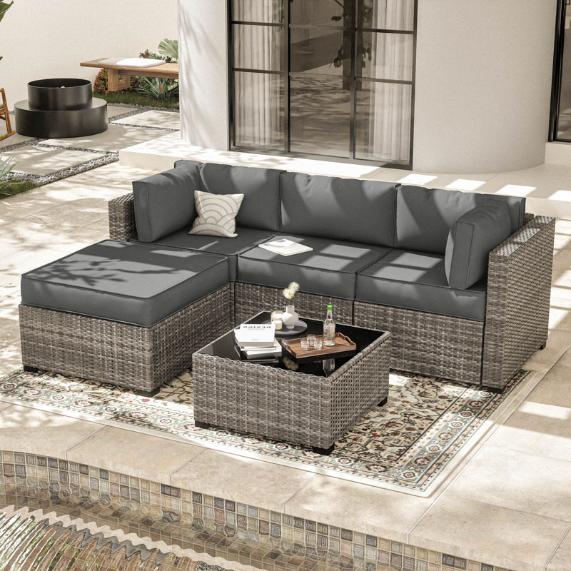 Cartert 9 Pcs Outdoor Cushion Cover Set For 3" Outdoor Cushions And Patio Furniture Cushion Covers,  Only Covers, Light Gray
